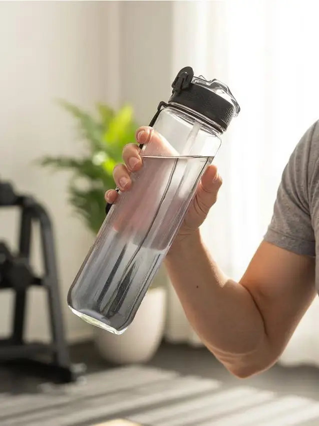 Borraccia con scala graduata e manico - nero