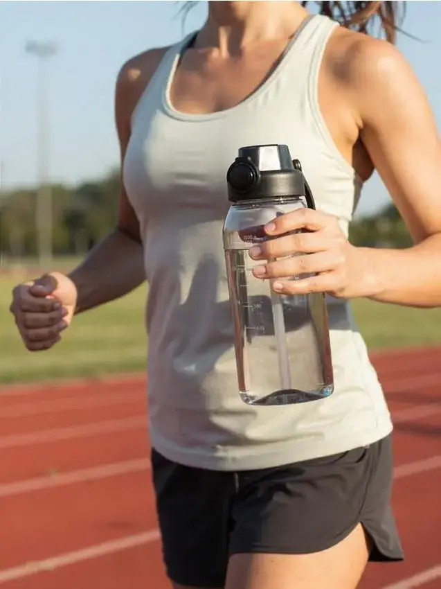 Borraccia con scala graduata e manico - nero