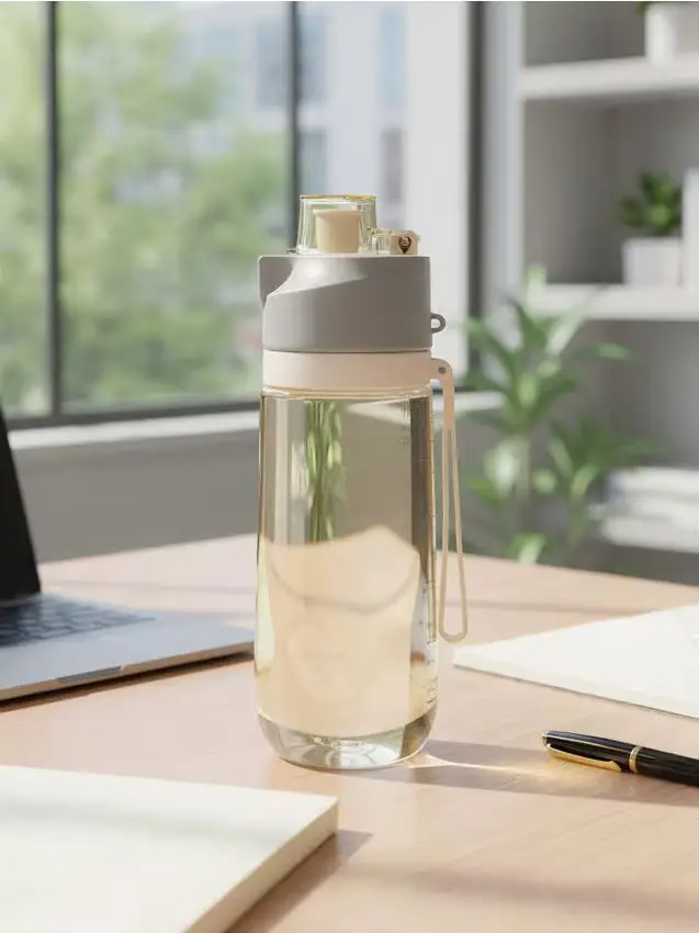 Borraccia con scala graduata e manico - panna