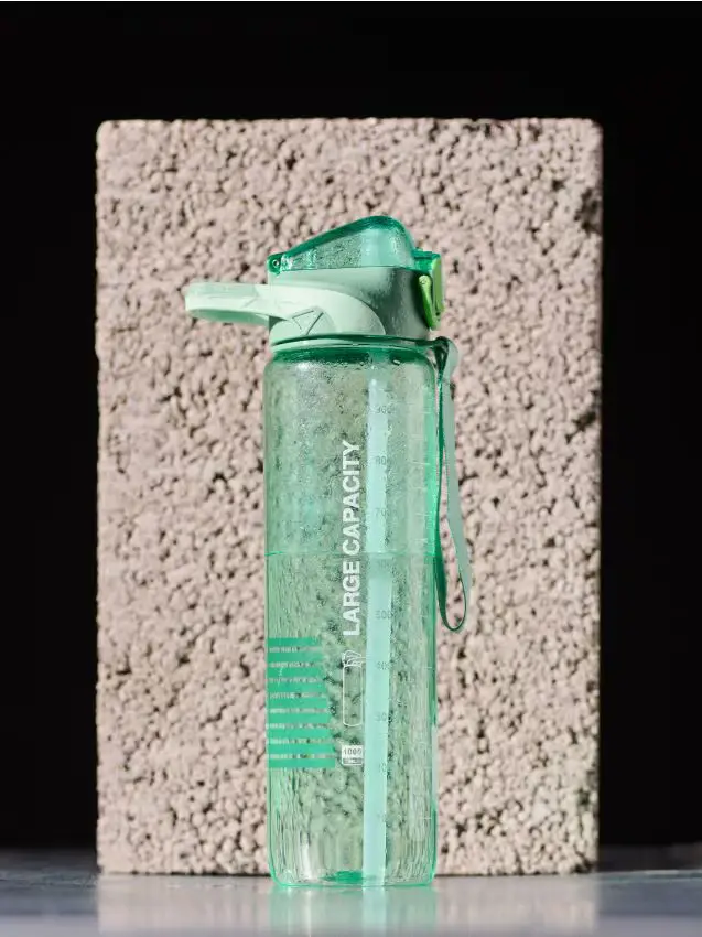 Borraccia con scala graduata e manico - verde