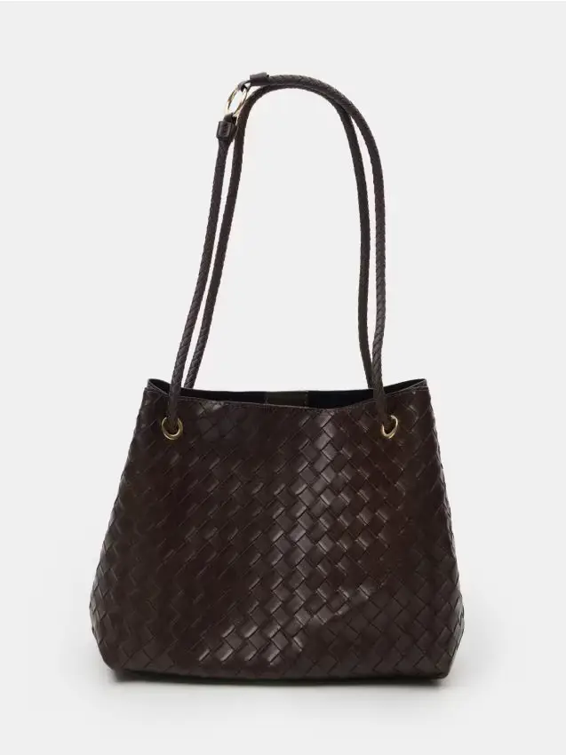 Borsa a secchiello in ecopelle - marrone