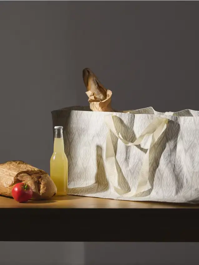 Borsa con manici a fantasia - grigio chiaro