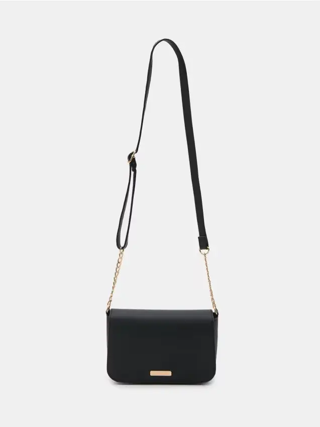 Borsa crossbody in similpelle - nero
