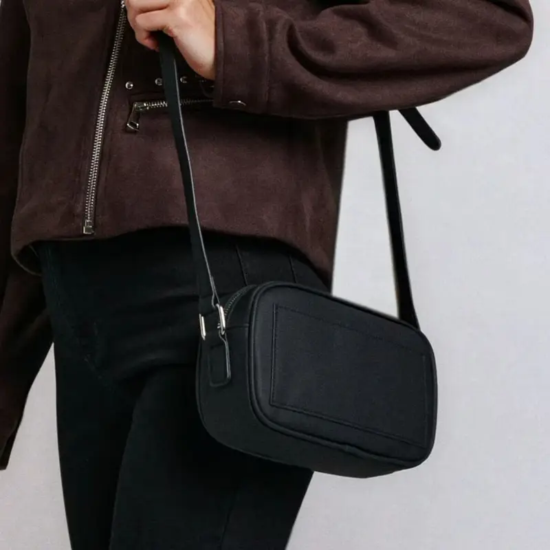 Borsa crossbody in similpelle - nero