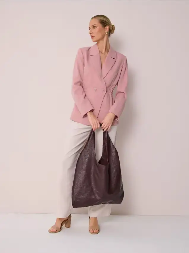 Borsa hobo in ecopelle - mogano