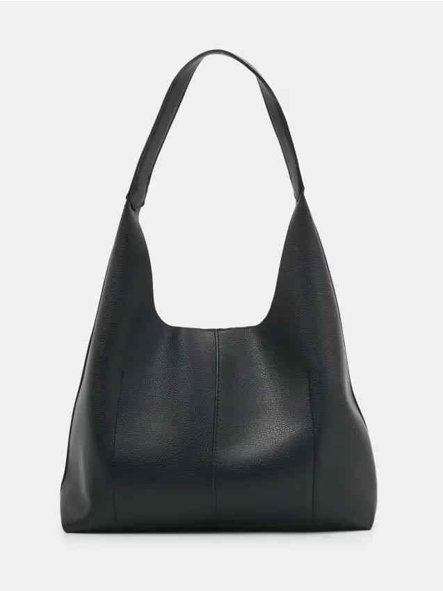 Borsa hobo in ecopelle - nero
