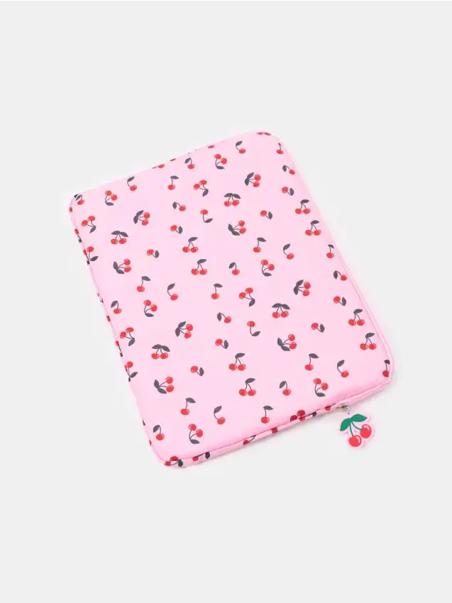 Borsa per laptop con motivo di ciliegie - rosa