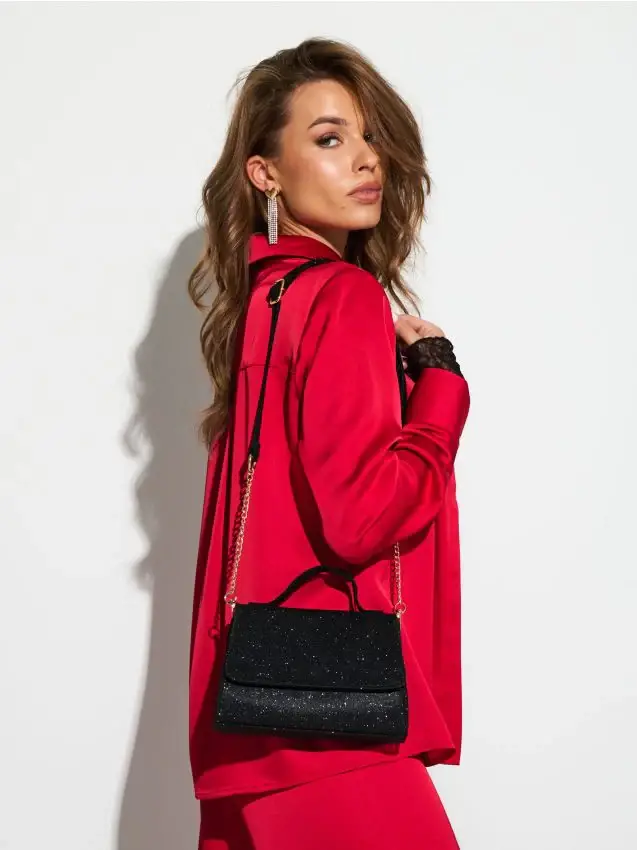 Borsa piccola con catena - nero