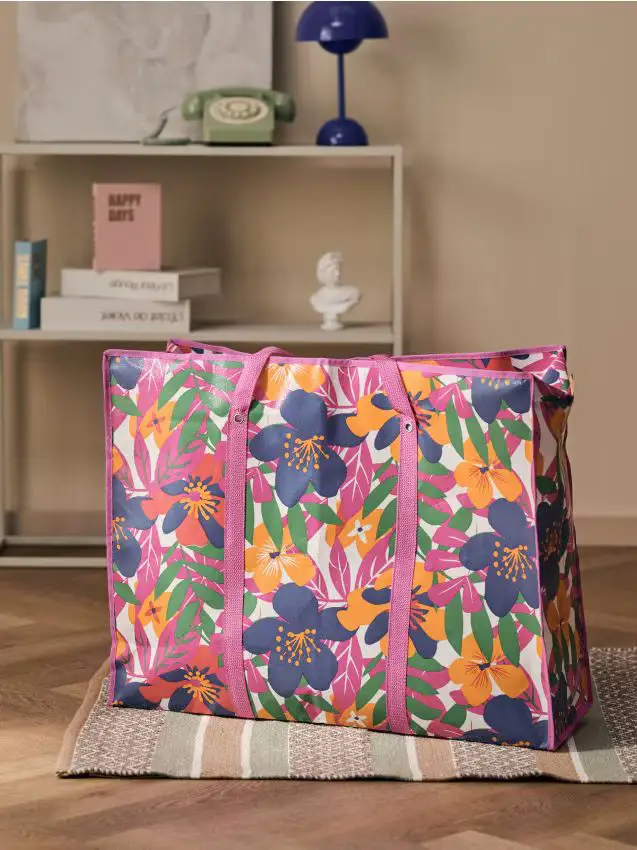 Borsa portaoggetti con motivo floreale - multicolor