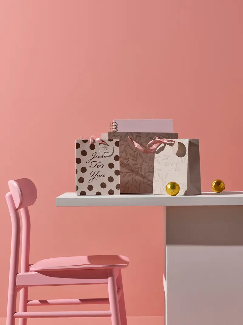 Borsa regalo 3 pack - rosa cipria miniatura 2