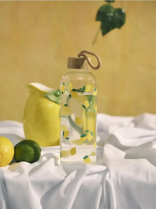 Bottiglia con motivo di limone - multicolor