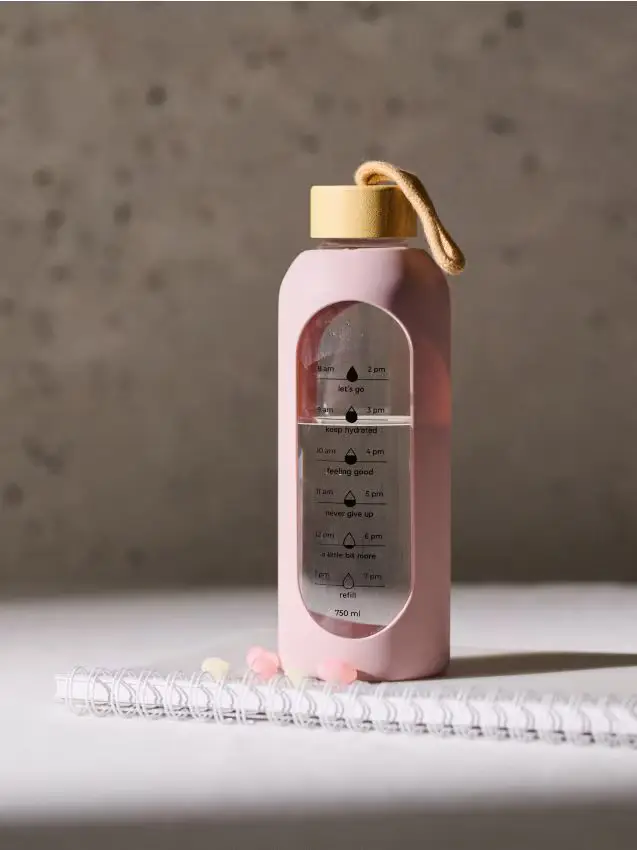 Bottiglia in vetro con scala motivazionale - nude