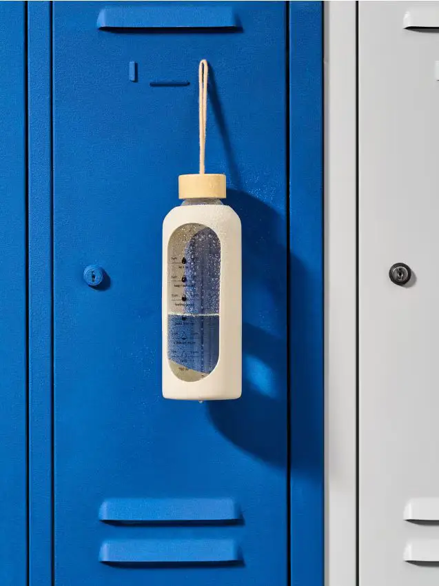 Bottiglia in vetro con scala motivazionale - panna