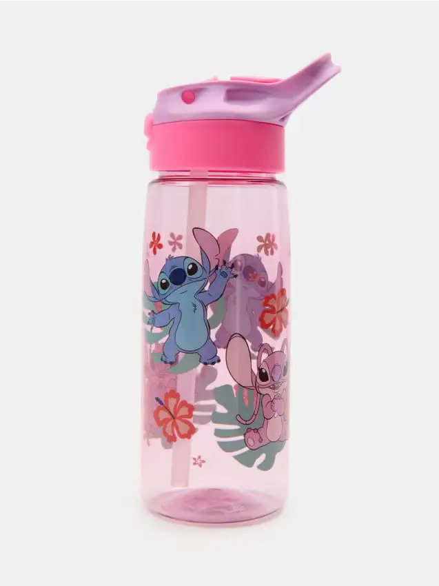 Bottiglia per l acqua con manico e cannuccia Lilo & Stitch - multicolor