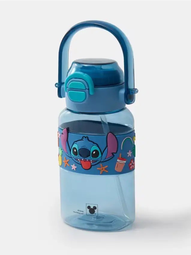 Bottiglia per l acqua con manico e cannuccia Stitch - multicolor