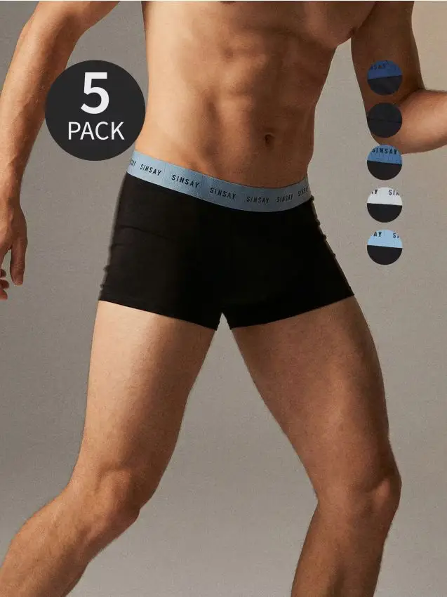 Boxer in cotone, confezione da 5 - nero