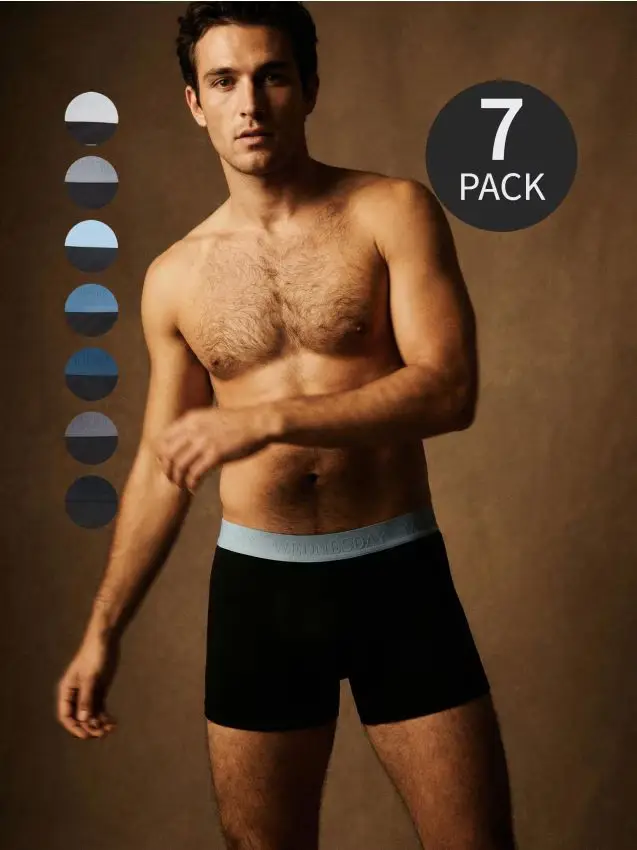 Boxer OEKO-TEX confezione da 7 - nero