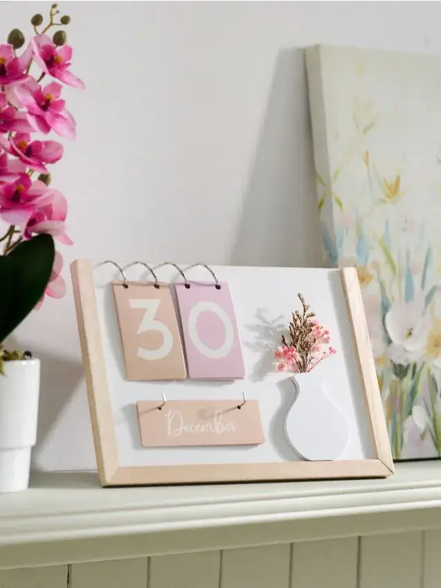 Calendario decorativo da tavolo con schede intercambiabili - multicolor