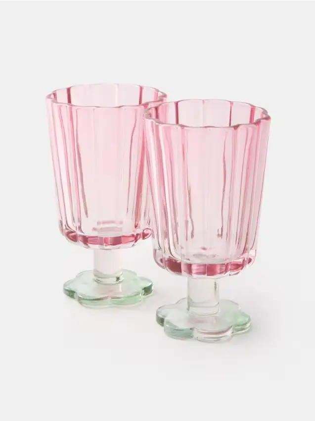 Calice in vetro colorato 2 pack - rosa