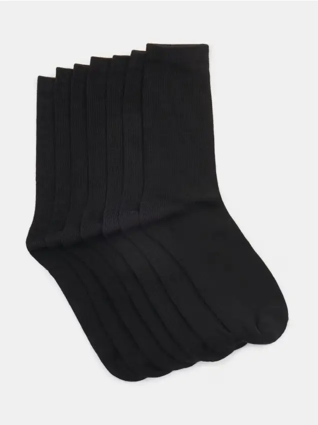 calzini a costine 7 pack - nero