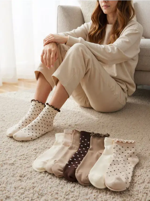 Calzini a pois con balza 7 pack - multicolor