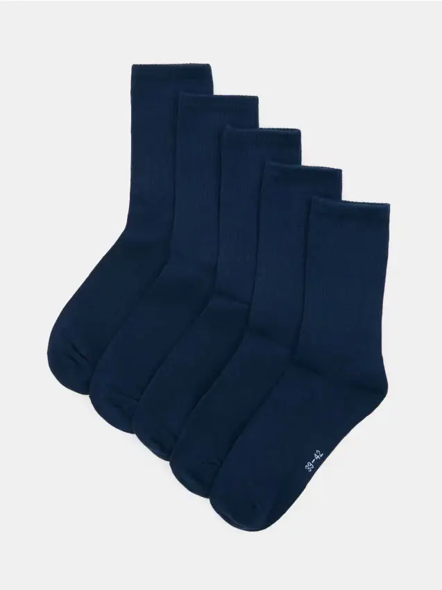 Calzini lunghi OEKO-TEX confezione da 5 - blu scuro