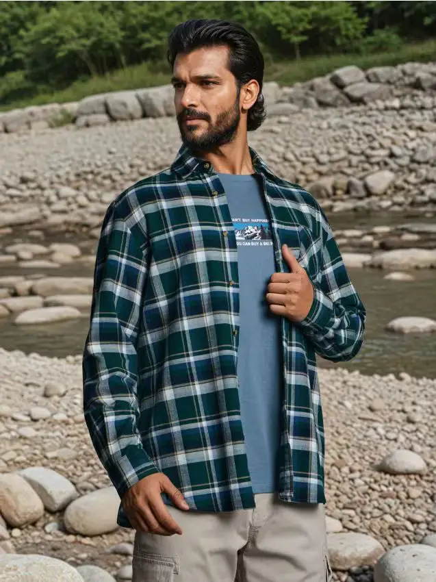 Camicia a maniche lunghe - verde petrolio