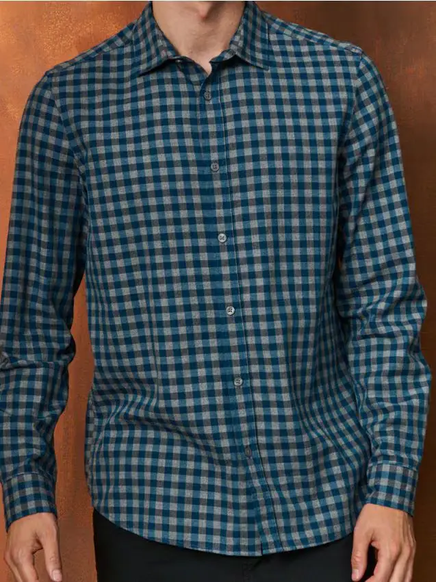 Camicia a quadri in cotone - blu