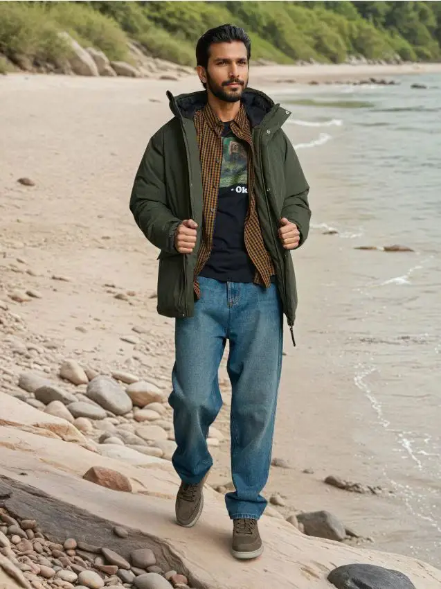 Camicia a quadri in cotone - marrone dorato