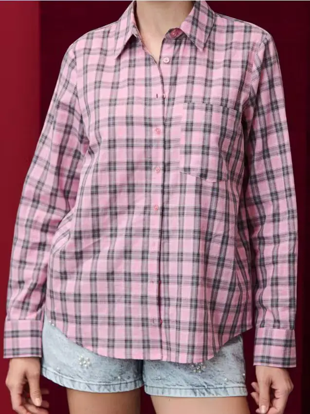 Camicia a quadri in cotone - multicolor