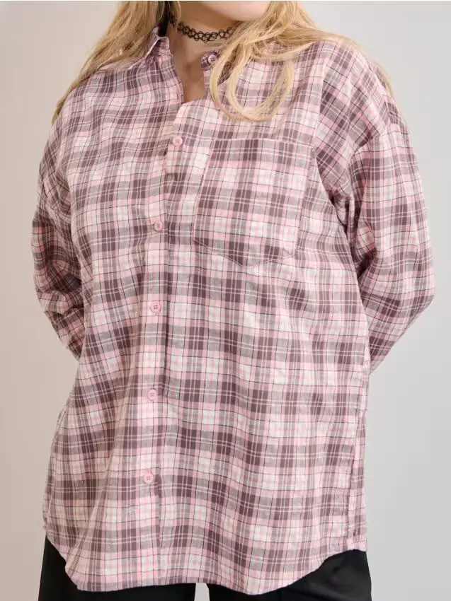 Camicia a quadri in cotone - multicolor