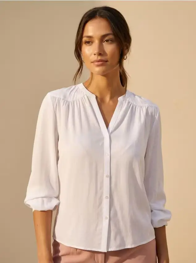 Camicia a volant - bianco