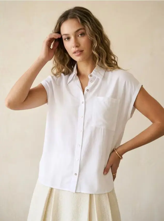 Camicia con colletto - bianco