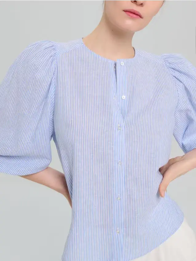 Camicia con miscela di lino - multicolor