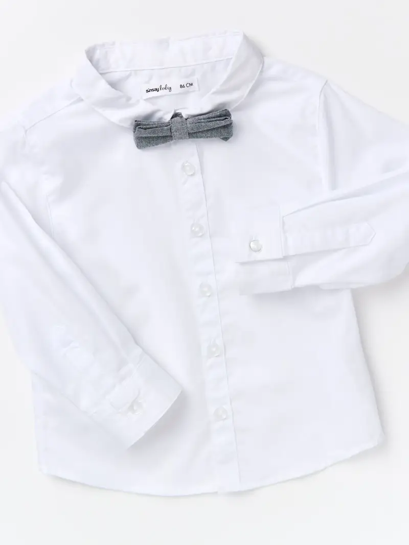 Camicia con papillon - bianco miniatura 3