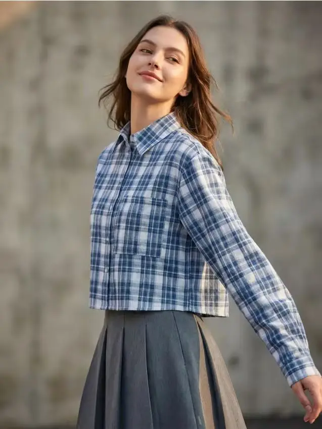 Camicia corta a quadri - multicolor