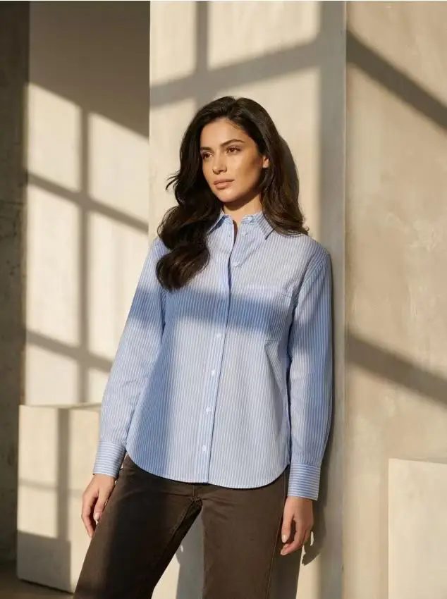 Camicia in cotone a righe - multicolor