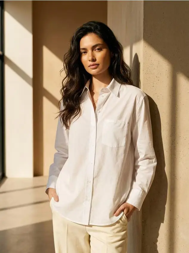 Camicia in cotone - bianco