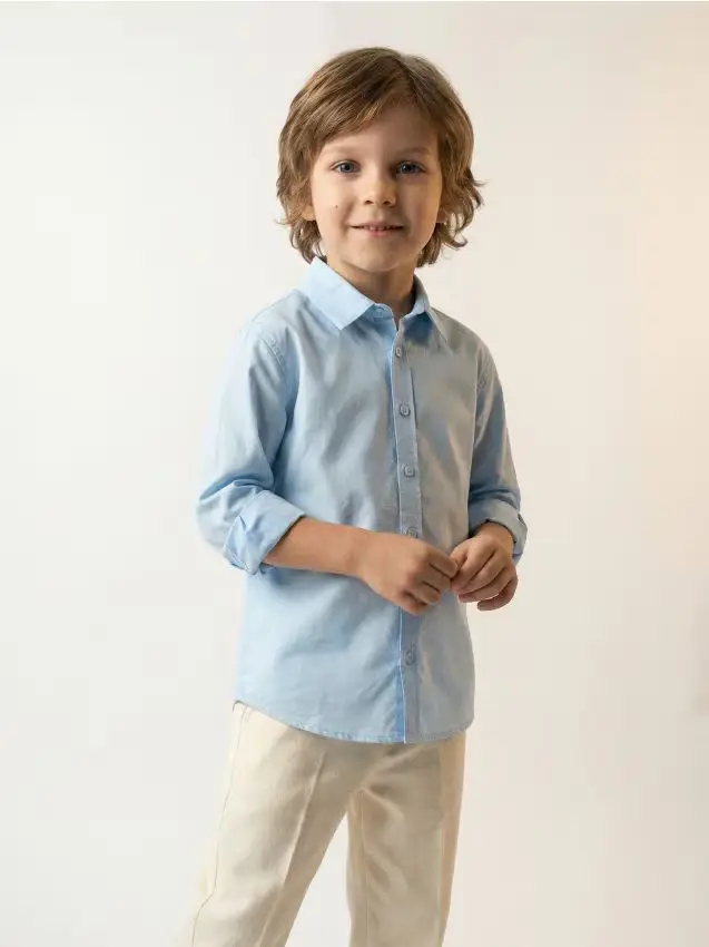 Camicia in cotone - blu pallido