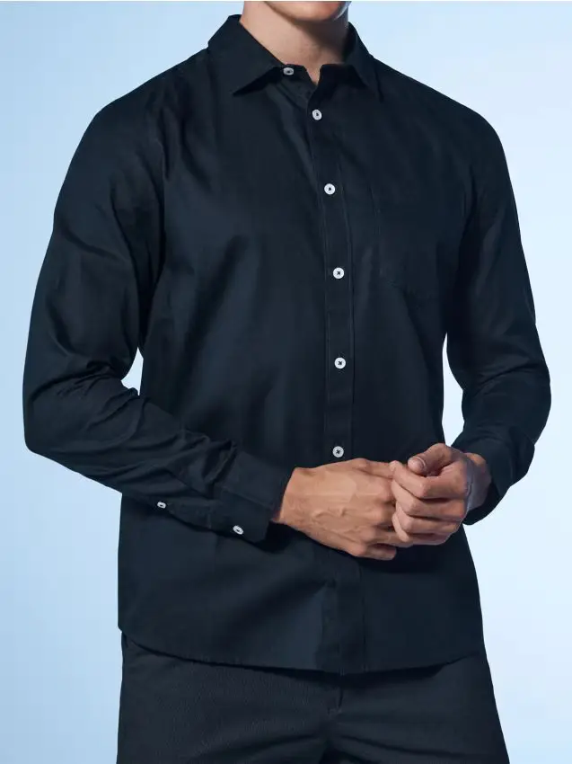 Camicia in cotone - blu scuro