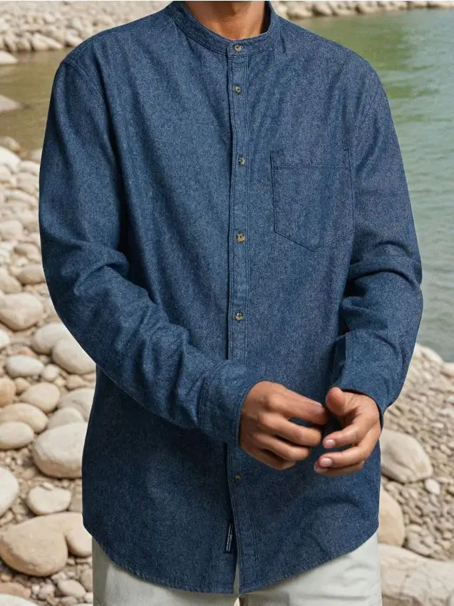 Camicia in cotone - blu scuro