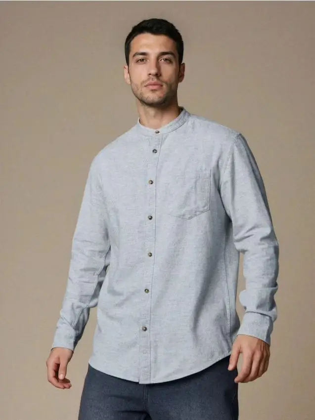 Camicia in cotone - grigio chiaro