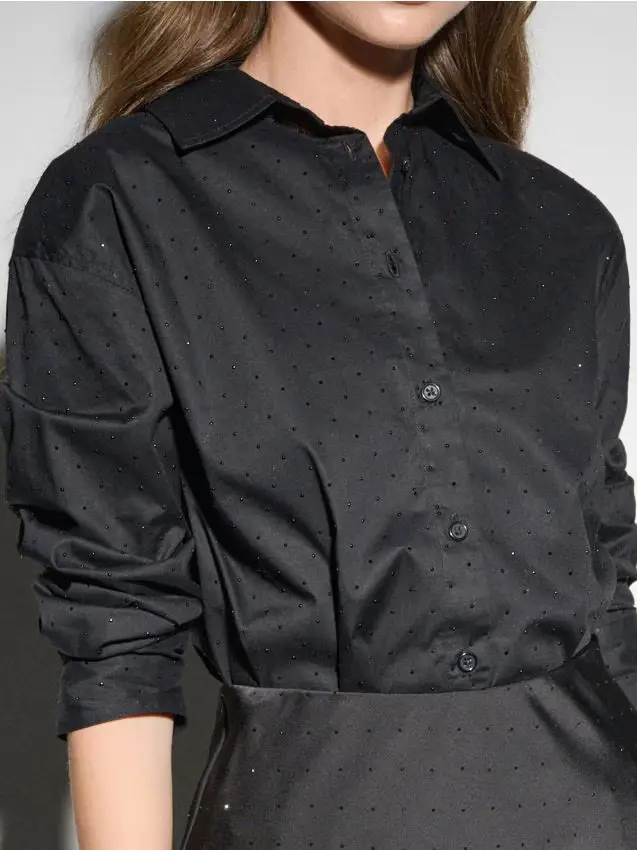 Camicia in cotone - nero