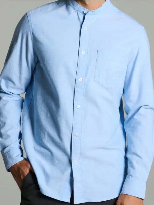 Camicia in cotone regular fit - azzurro