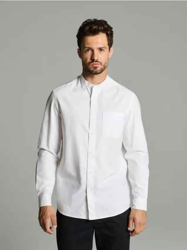 Camicia in cotone regular fit - bianco