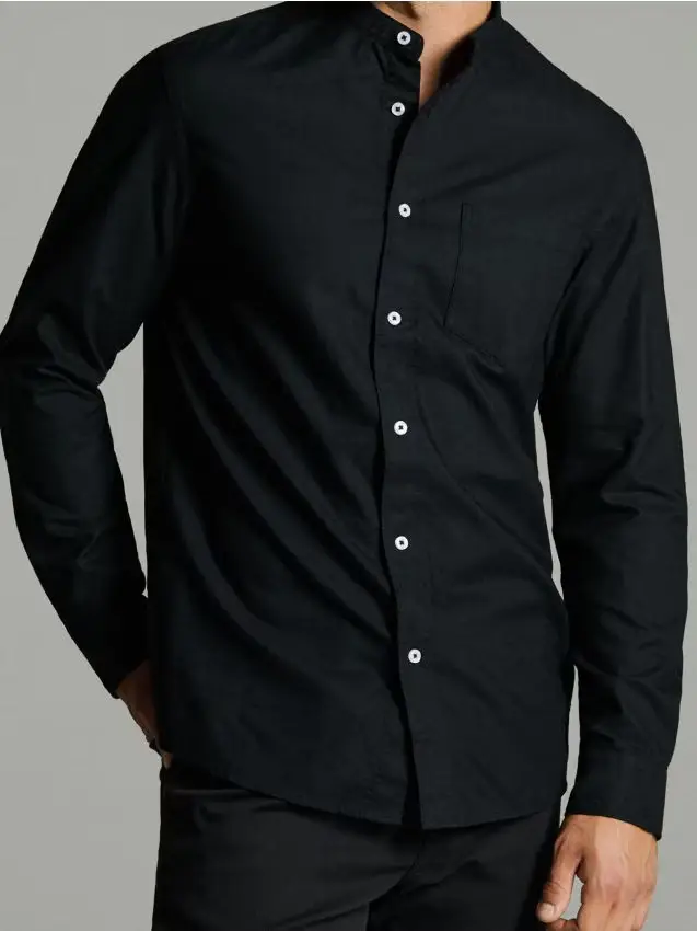 Camicia in cotone regular fit - nero