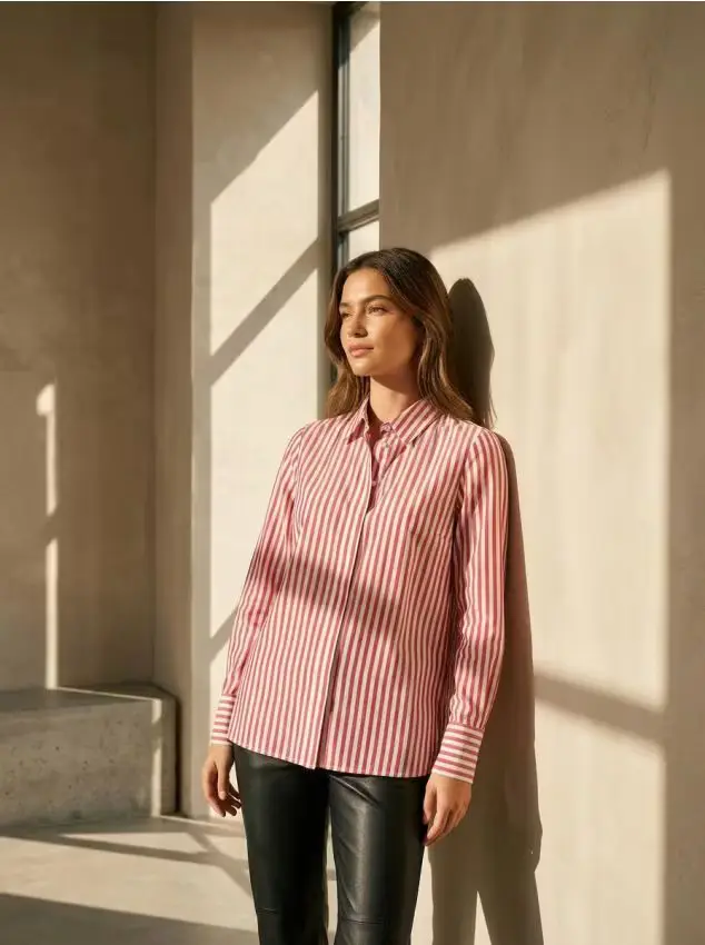 Camicia in viscosa a righe - multicolor
