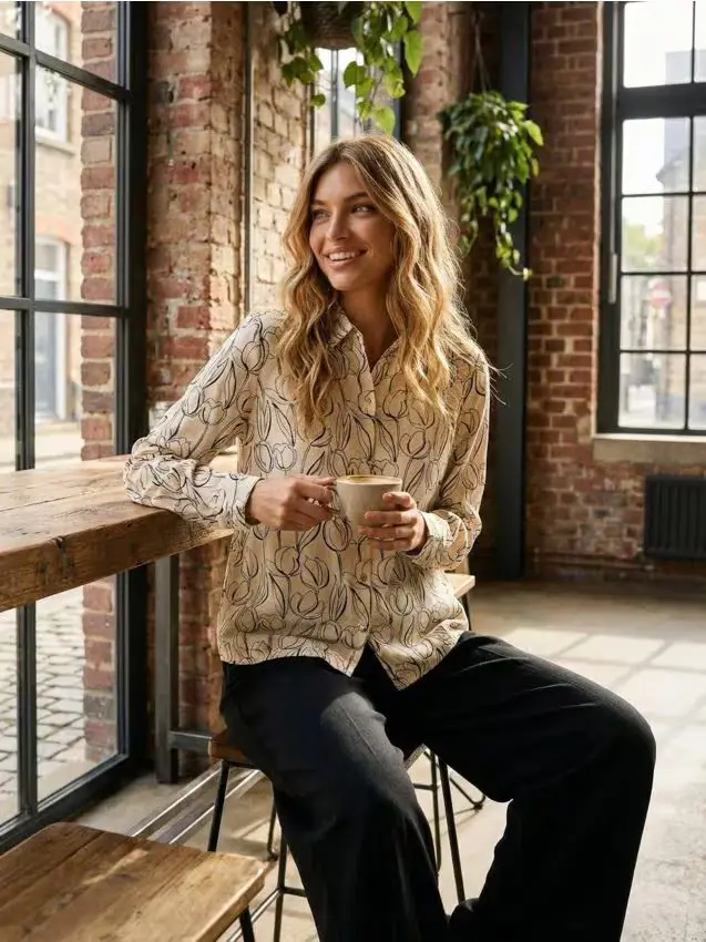 Camicia in viscosa con stampa floreale - altro