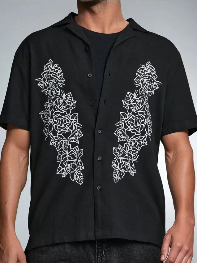 Camicia in viscosa - nero