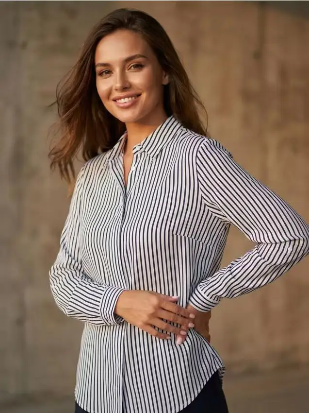 Camicia in viscosa regular fit - blu scuro